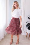 Fall Blooms Modest Pleat Skirt Modest Dresses vendor-unknown