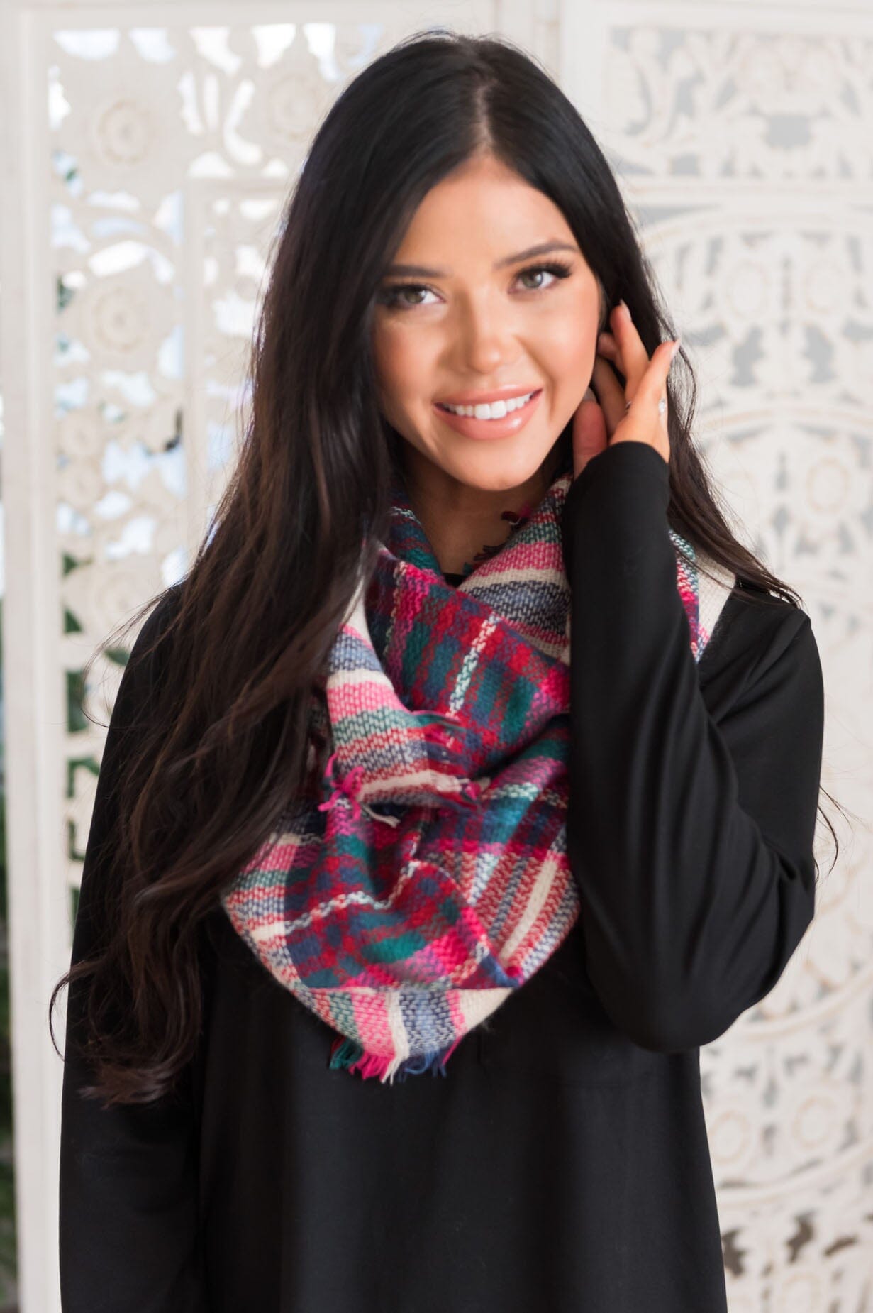 Leto Accessories Plaid Blanket Scarf