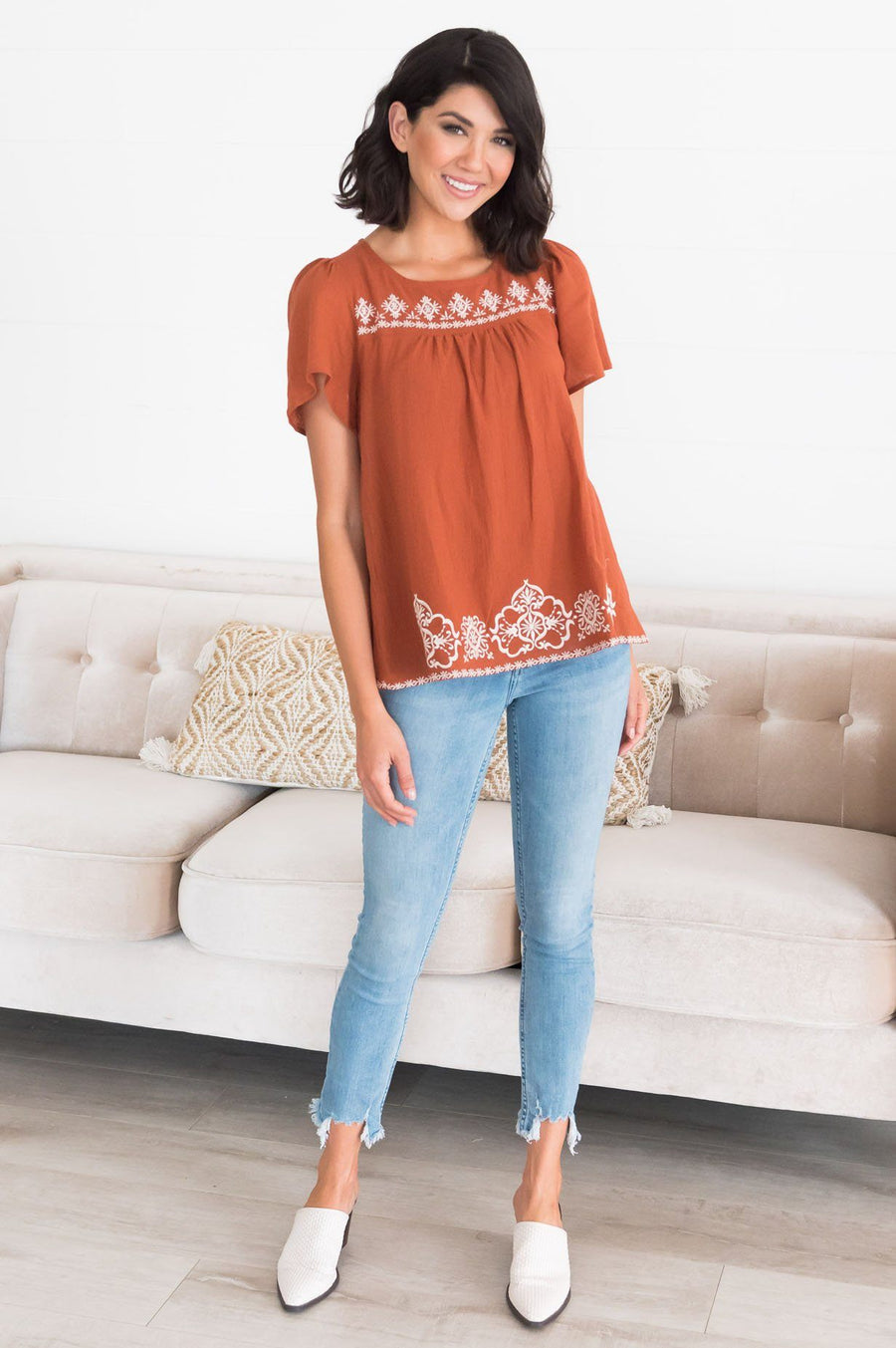 Bonjour Modest Blouse Tops vendor-unknown 