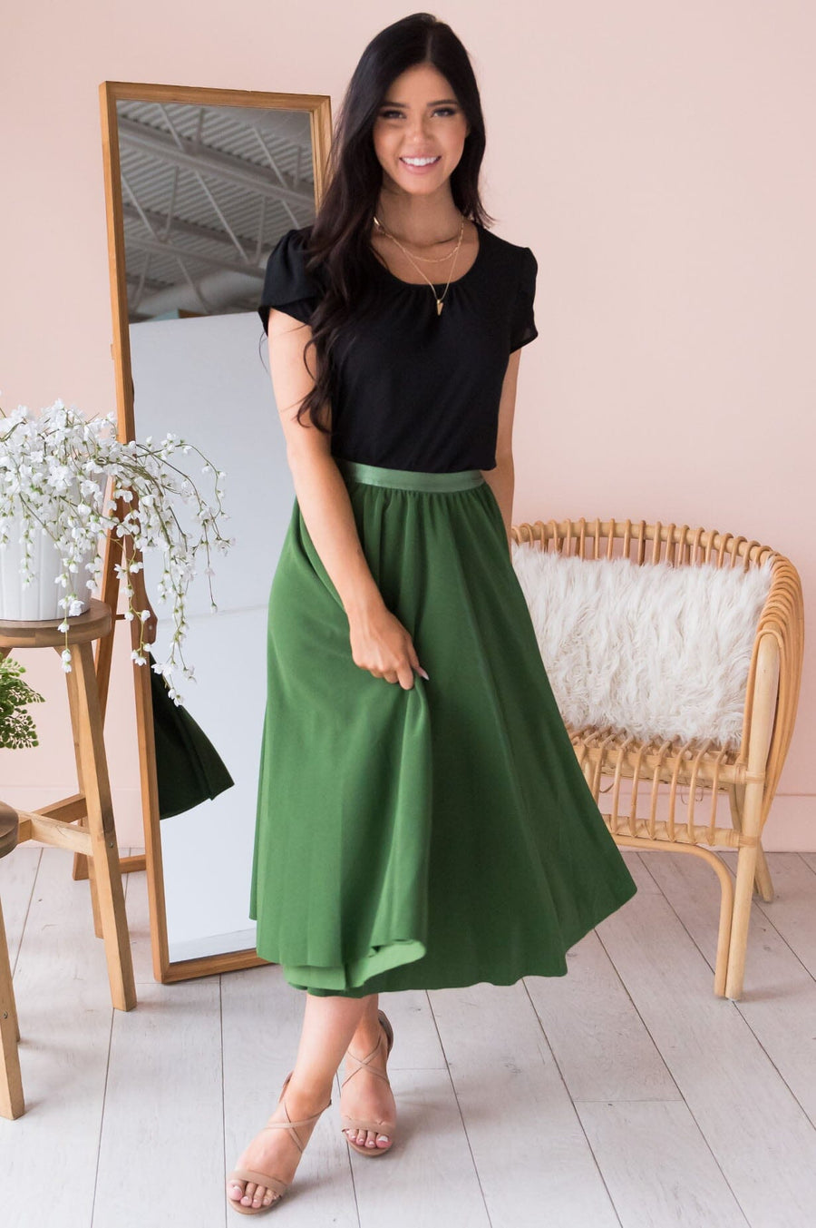 Full Of Charm Modest Circle Skirt Skirts vendor-unknown 