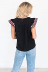 More Than Words Aztec Embroidered Blouse Tops vendor-unknown