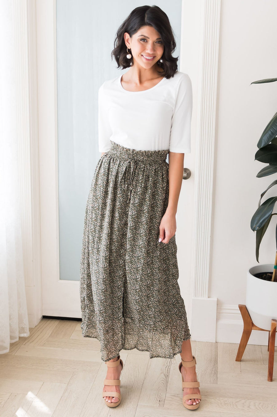 Fall Breeze Modest Button Skirt Modest Dresses vendor-unknown 