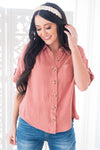 Always Happy Modest Button Blouse Tops vendor-unknown 