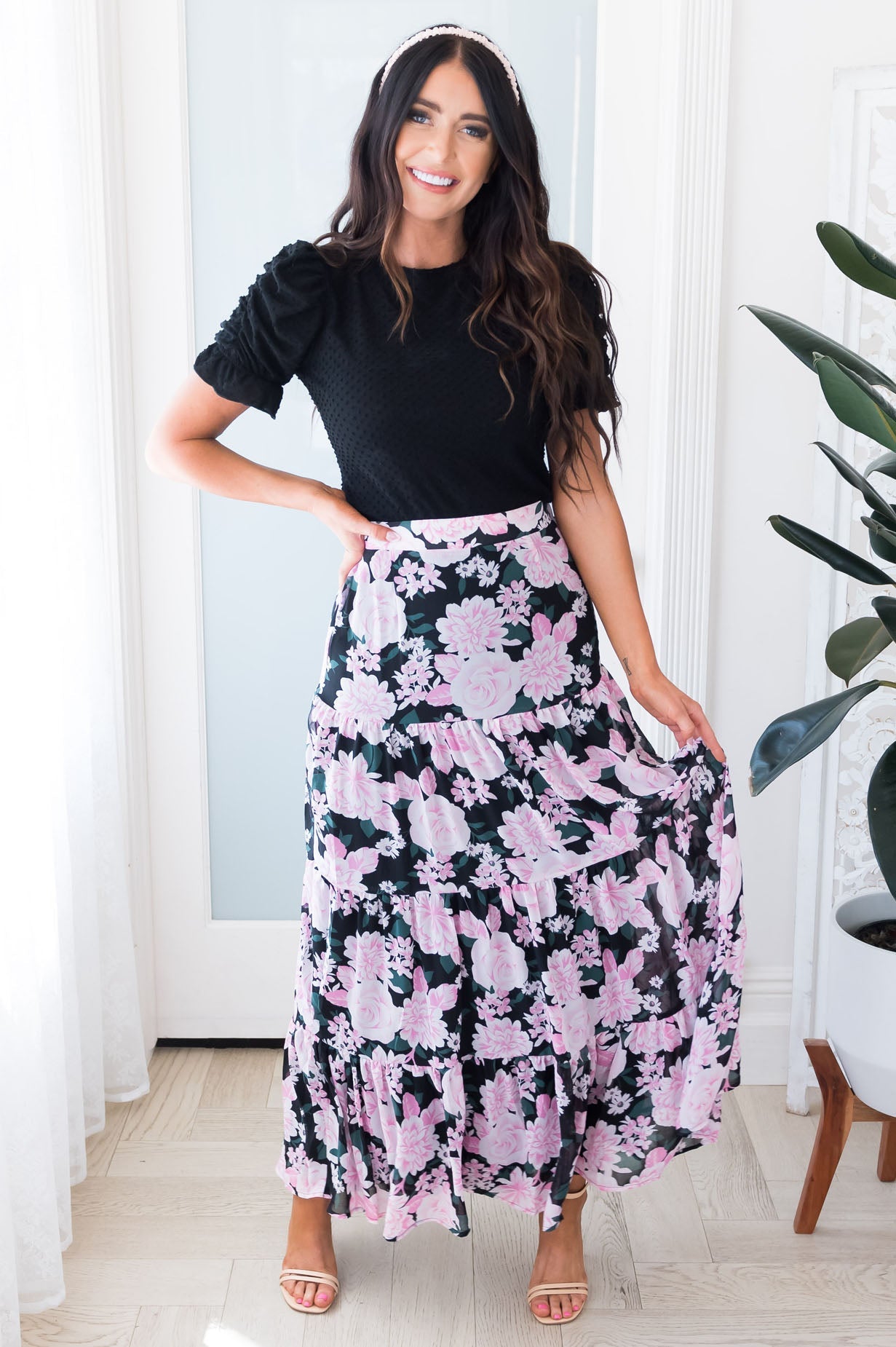 Pink Floral Maxi Skirt, Buy gorgeous summer maxi skirts