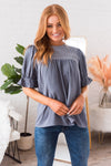 Drift Away Embroidered Modest Blouse Tops vendor-unknown