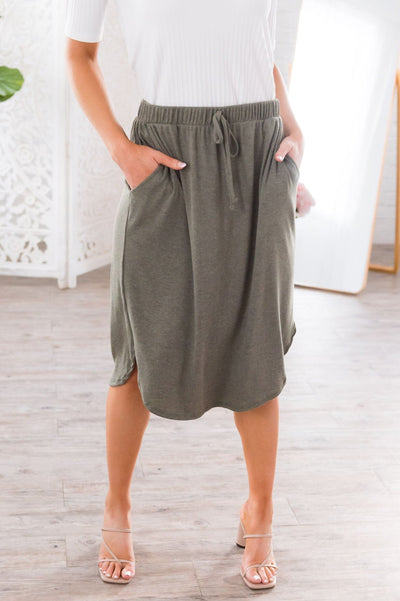 Well Wishes Modest Ribbed Jersey Skirt - NeeSee's Dresses
