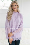 Lavender Full Of Lace Blouse Tops vendor-unknown S Lavender