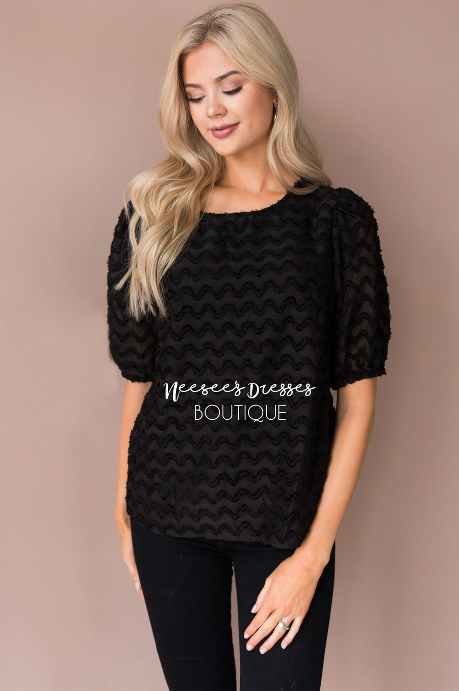 Brighter Days Textured Blouse Tops vendor-unknown 