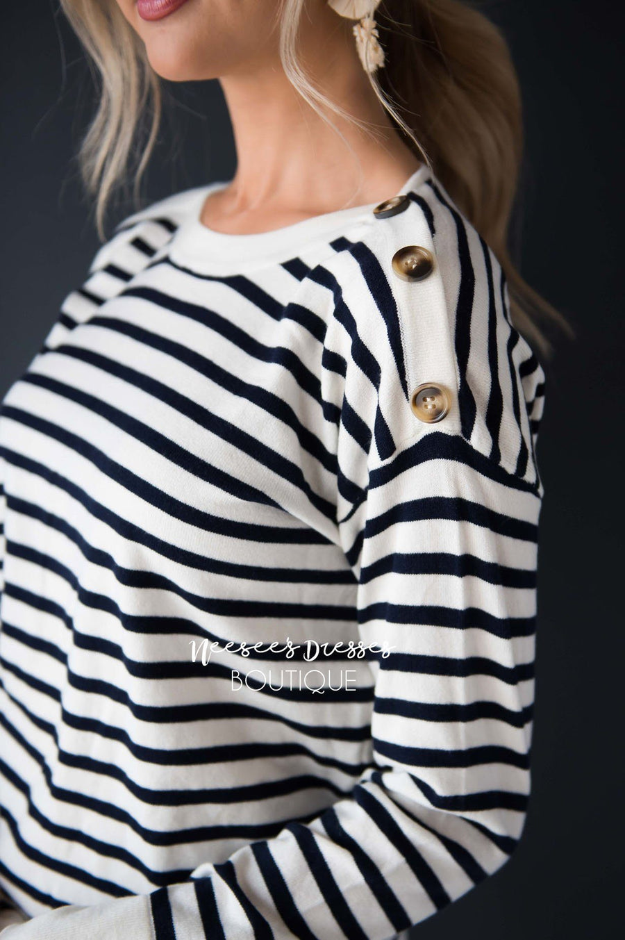 Let's Sail Away Striped Sweater Modest Dresses vendor-unknown 