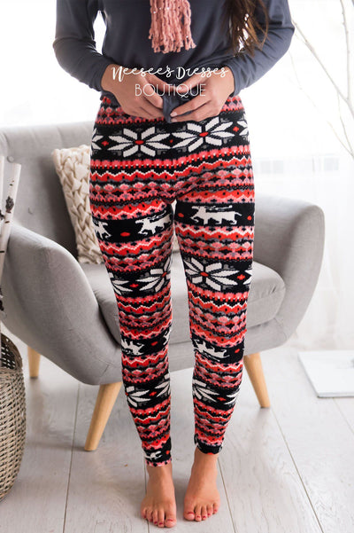 Let It Snow Christmas Leggings, Affordable Trendy and Modest Clothing