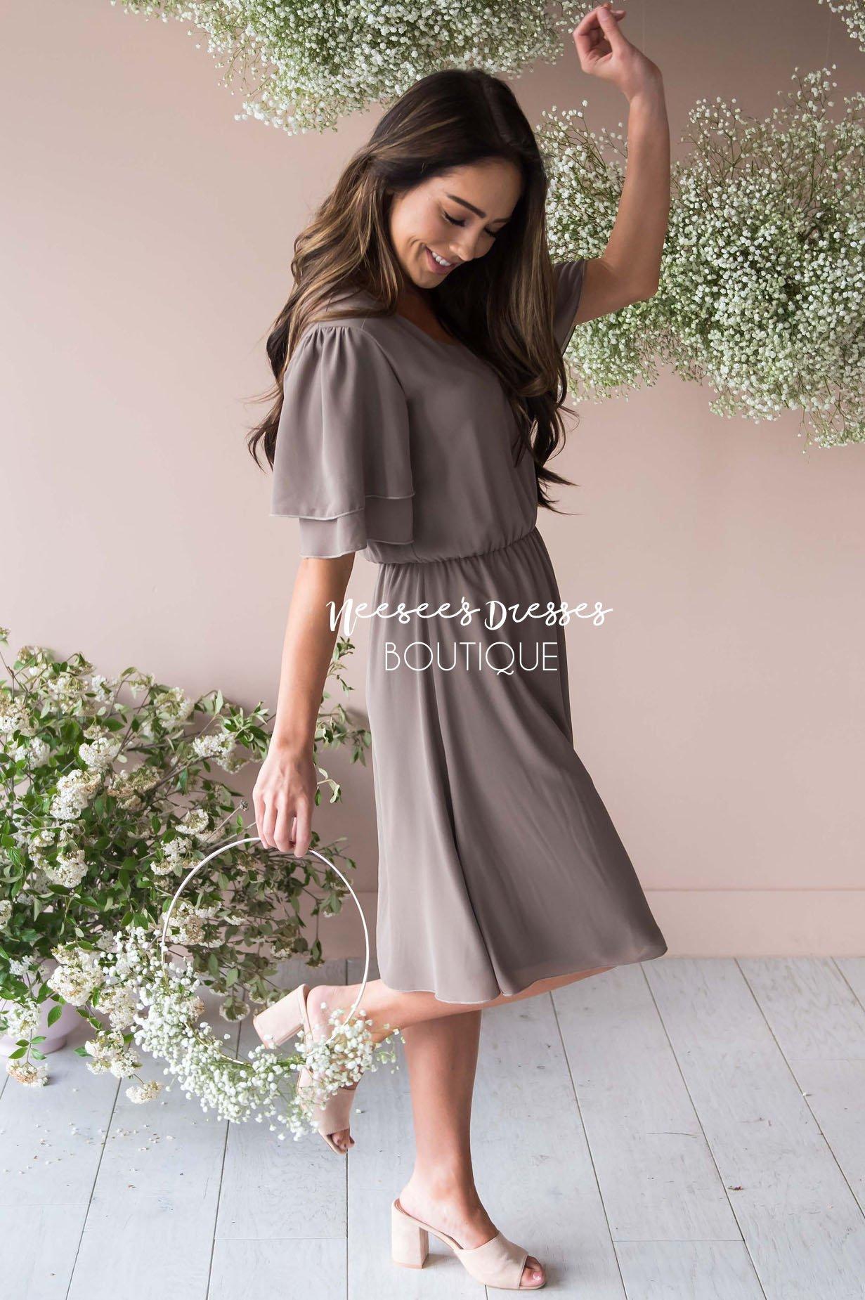 Mocha Chiffon Dresses