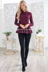 Winter Wishes Cowl Neck Peplum Top Modest Dresses vendor-unknown