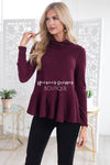 Winter Wishes Cowl Neck Peplum Top Modest Dresses vendor-unknown