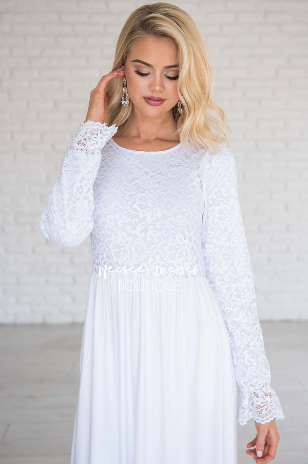 White Modest Maxi Dress | Best Online Modest Boutique for Dresses