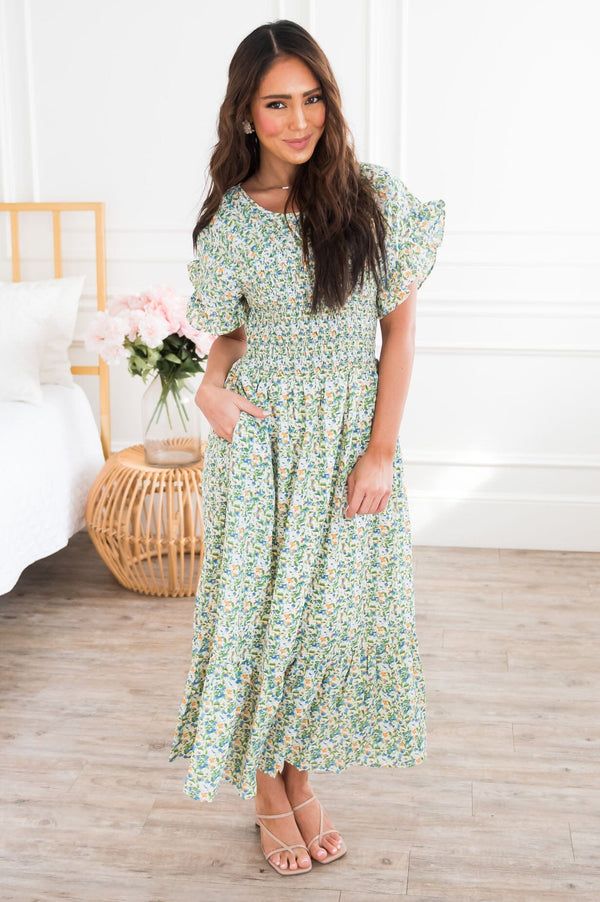 The Adalina Modest Chiffon Dress