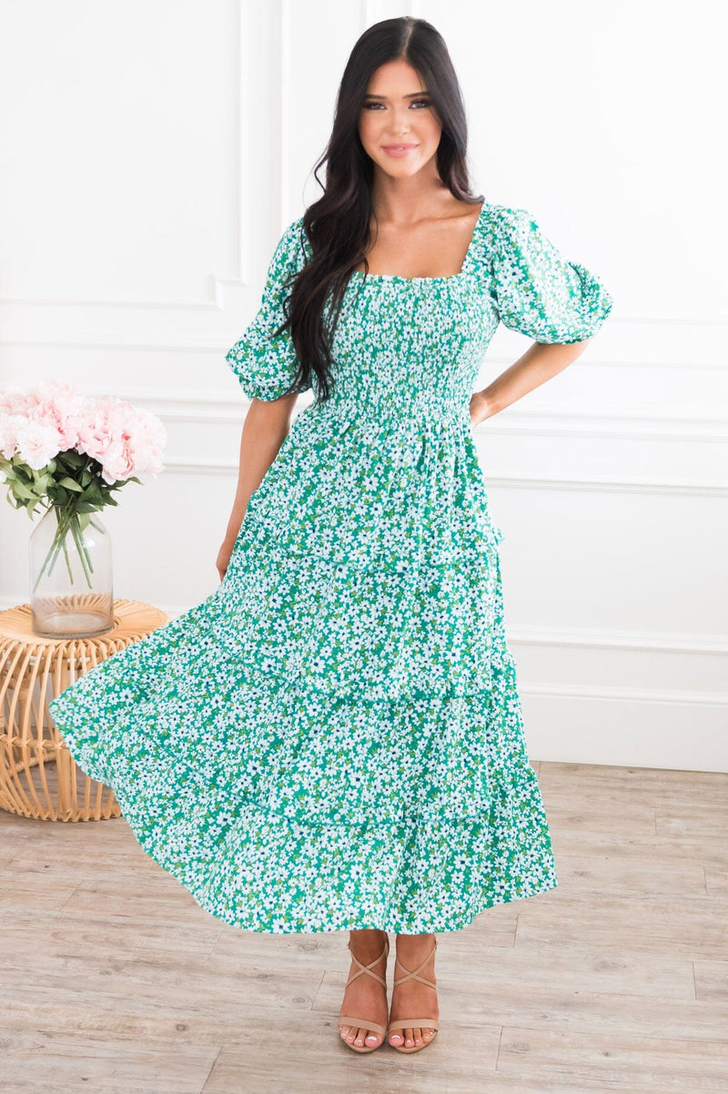 The Jackalyn Modest Tiered Dress