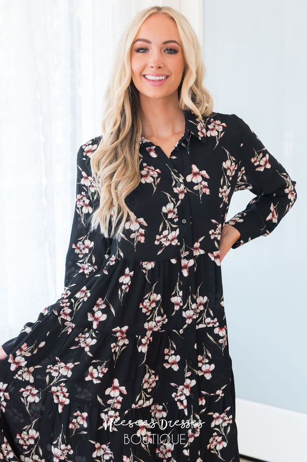 The Dovie Modest Floral Maxi Dress - NeeSee's Dresses