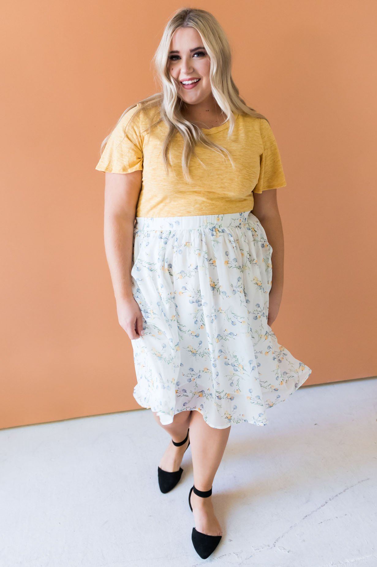 Yellow Chiffon Skirt