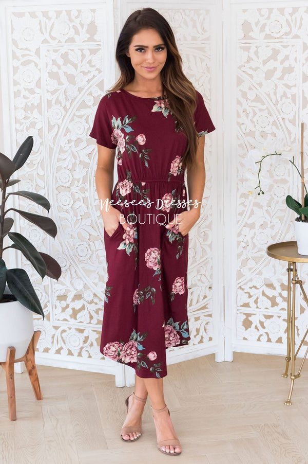 The Belinda Mid-Length Modest Dress