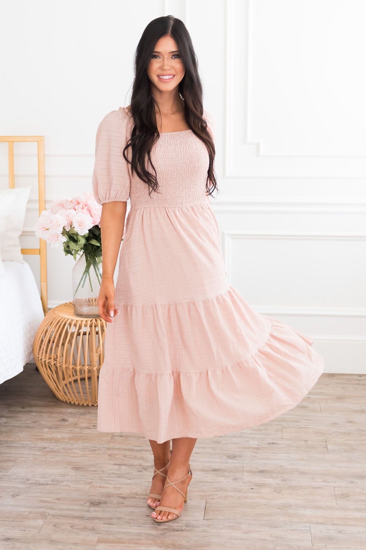 Modest chiffon shop dress