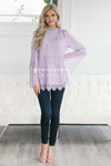 Lavender Full Of Lace Blouse Tops vendor-unknown