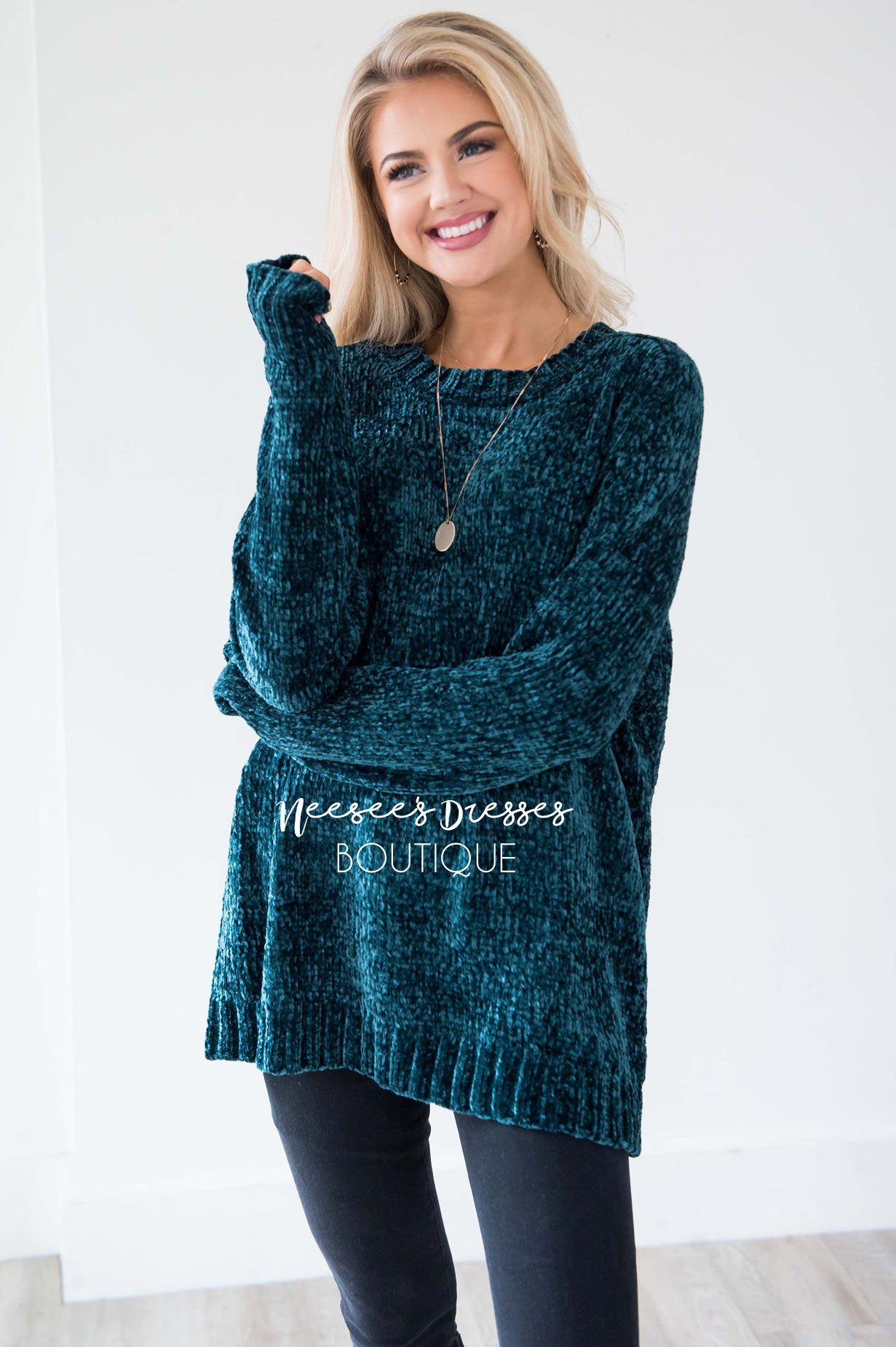 Emerald green 2024 chenille sweater