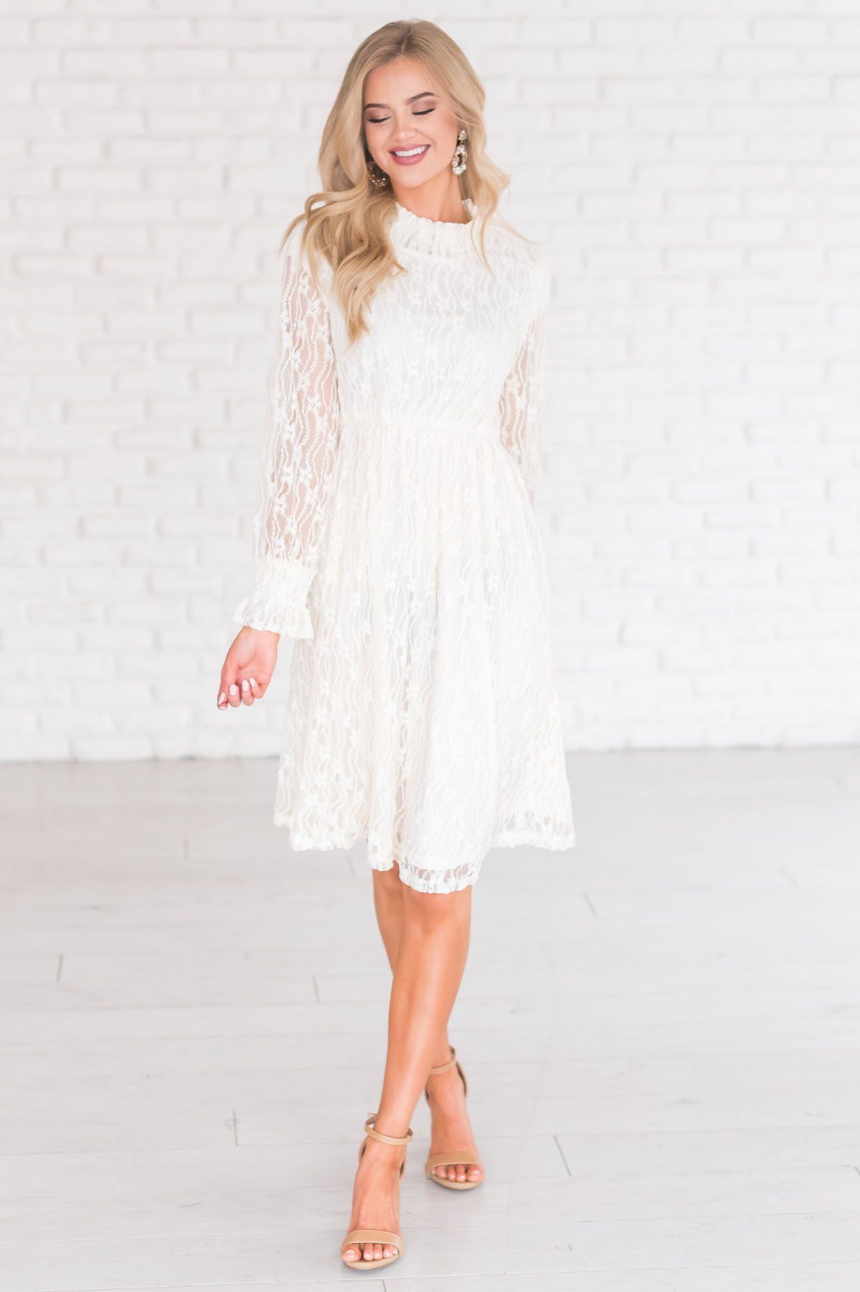 The Janann Modest Lace Dress - NeeSee's Dresses