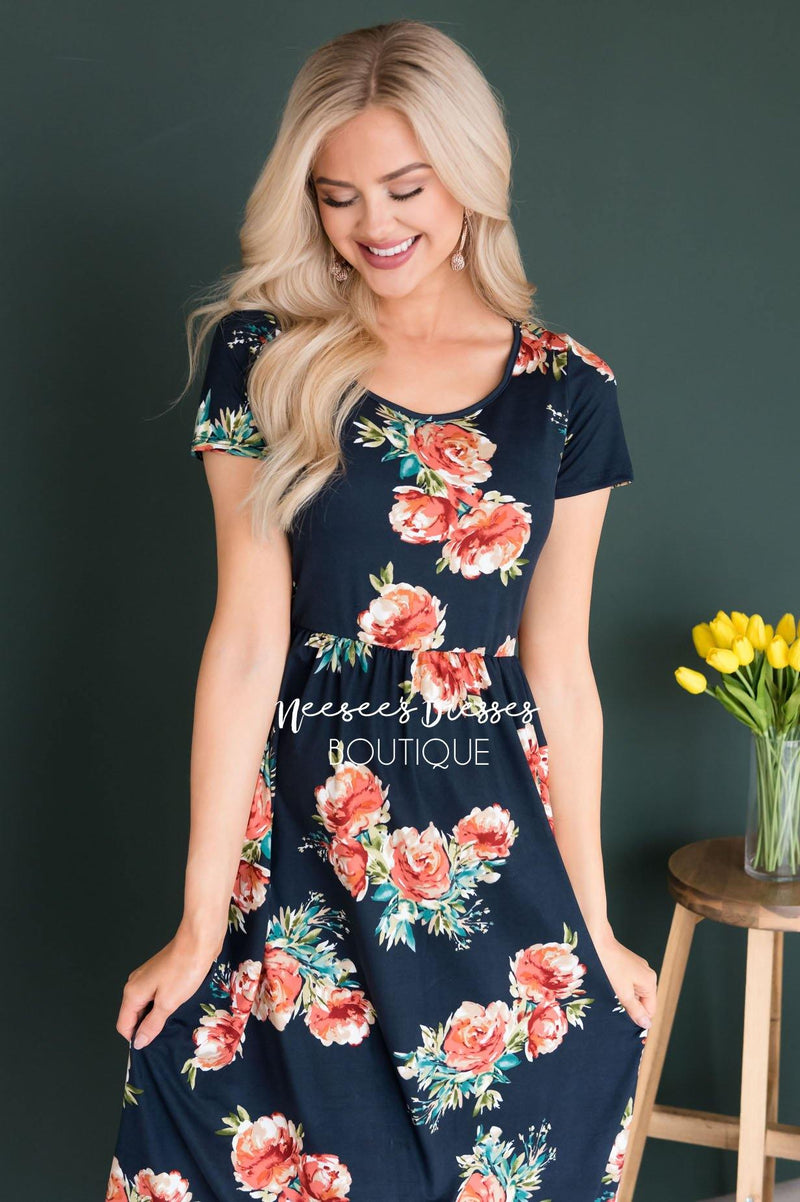 The Laine Modest Floral Dress - NeeSee's Dresses