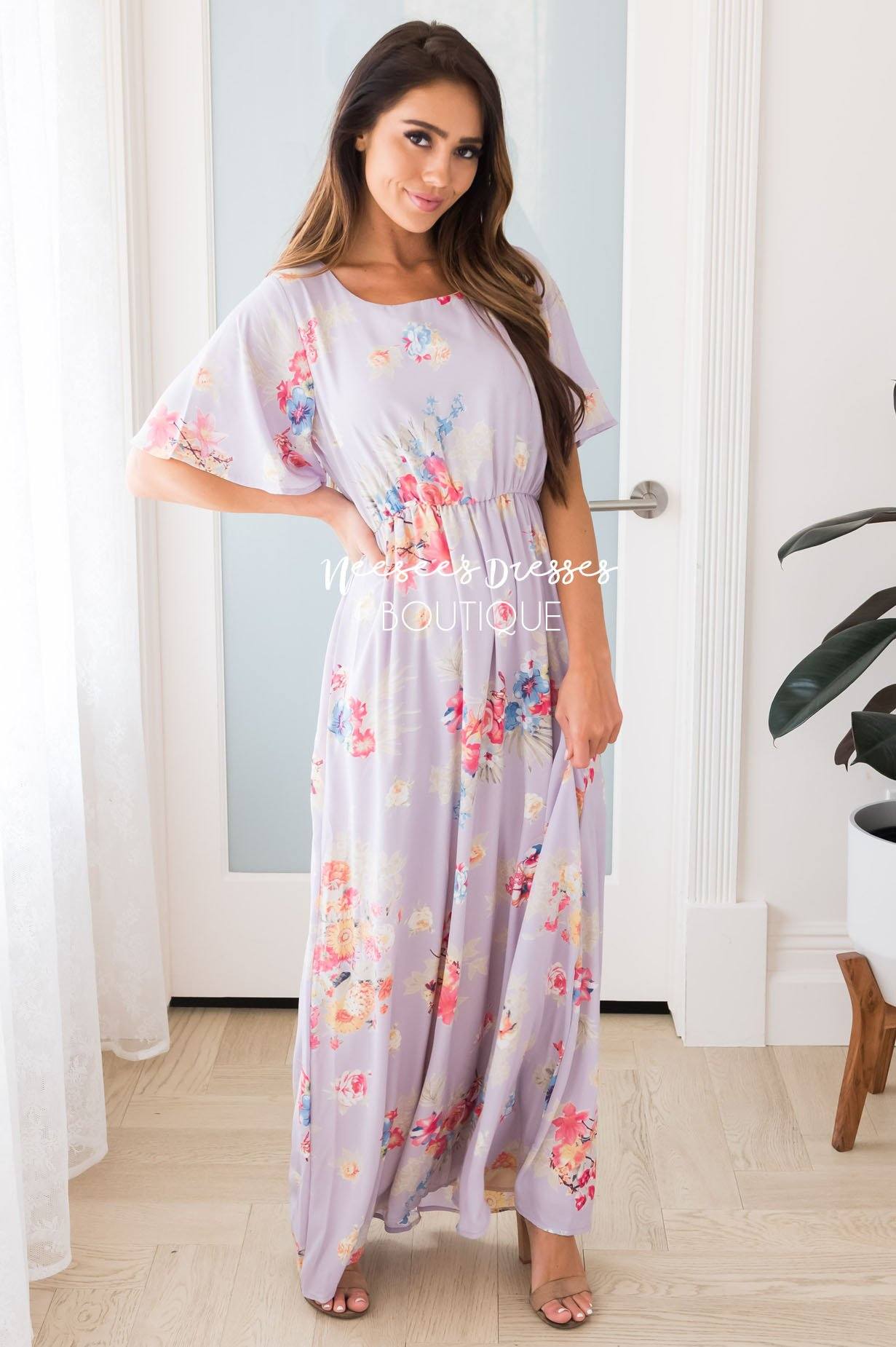 The Shana Modest Maxi Length Dress - NeeSee's Dresses