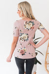 Floral Scoop Neck Tee Tops vendor-unknown