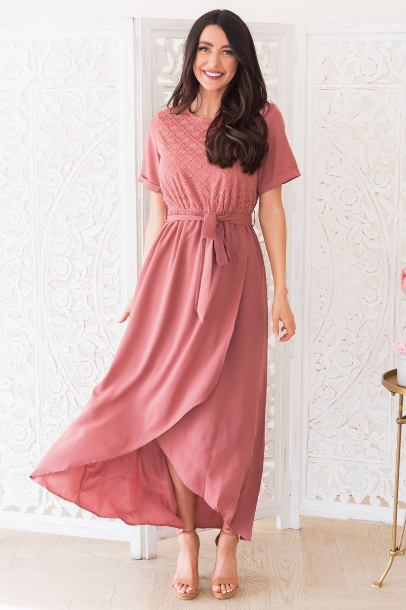 The Maleah Modest Eyelet Dress