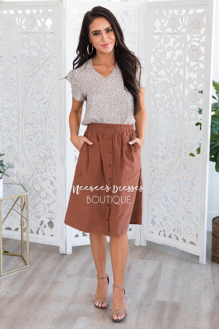 Always First Modest Corduroy Skirt Modest Dresses vendor-unknown 