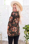 Floral Side Modest Twist Top Modest Dresses vendor-unknown