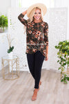 Floral Side Modest Twist Top Modest Dresses vendor-unknown