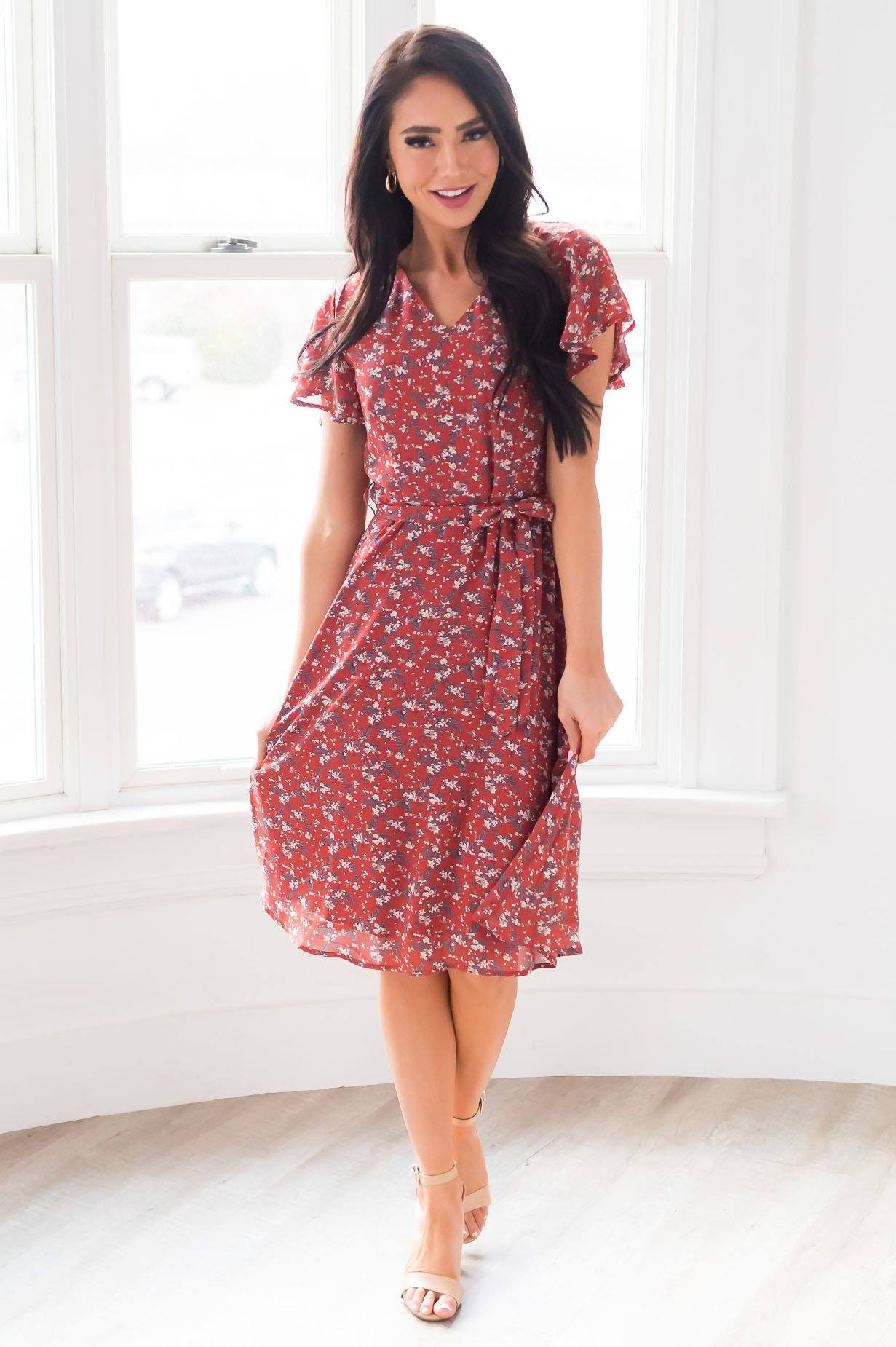 The Hadley Modest Mid-Length Dress - NeeSee's Dresses