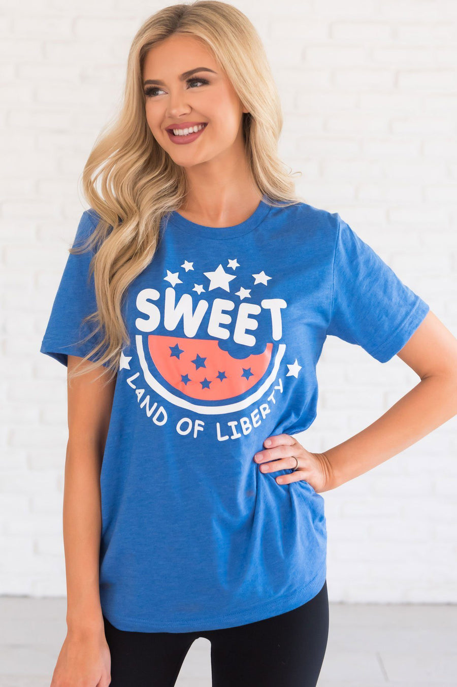 Watermelon Sweet Land of Liberty Tee Modest Dresses vendor-unknown 