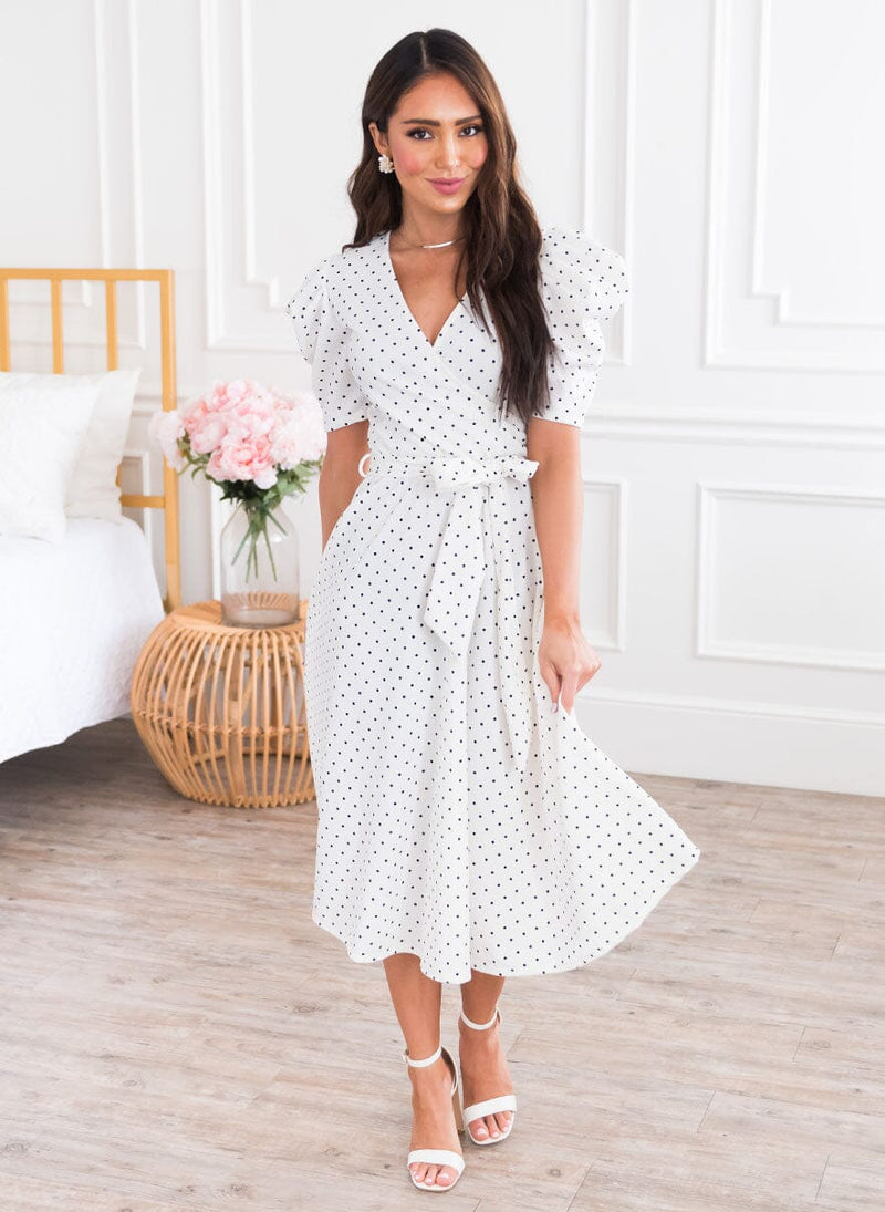 The Inde Modest Polka Dot Dress - NeeSee's Dresses